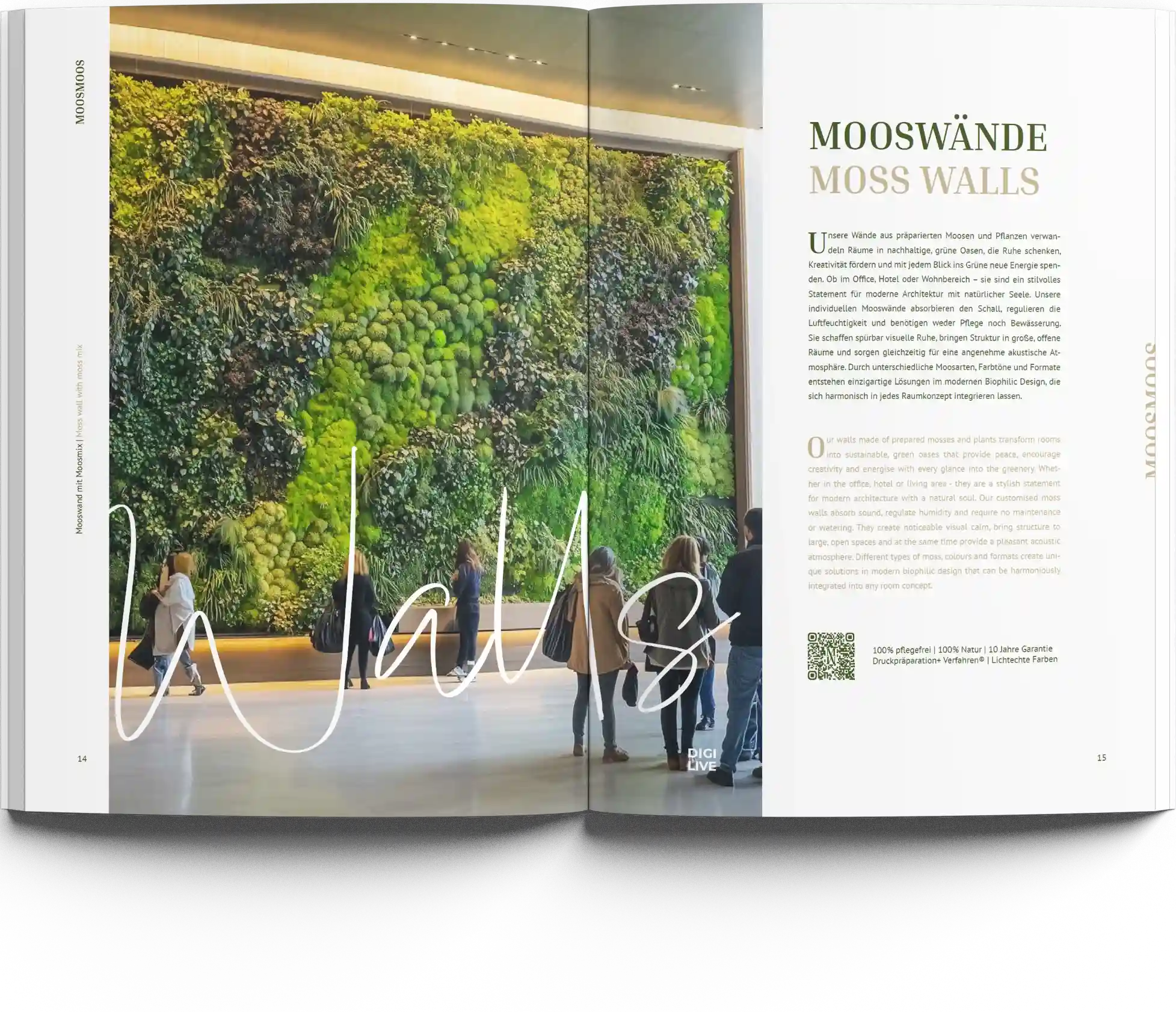 Gratis Mooswand-Katalog bestellen - Kompletter Projektkatalog mit Planungshilfen und Referenzen Kostenloser Mooswand-Projektkatalog von MOOSMOOS - 150 Seiten Inspiration für Premium Mooswände und natürliches Interior Design